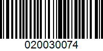 Barcode for 020030074