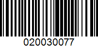 Barcode for 020030077