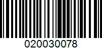 Barcode for 020030078