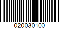 Barcode for 020030100