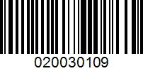 Barcode for 020030109