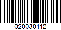 Barcode for 020030112