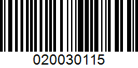 Barcode for 020030115