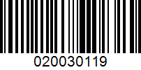 Barcode for 020030119