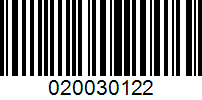 Barcode for 020030122