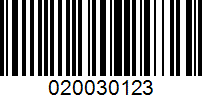 Barcode for 020030123