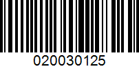 Barcode for 020030125