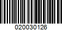 Barcode for 020030126