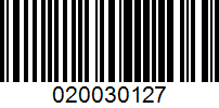 Barcode for 020030127