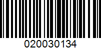 Barcode for 020030134