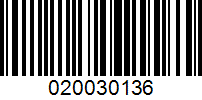 Barcode for 020030136