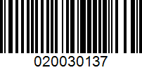 Barcode for 020030137