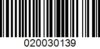 Barcode for 020030139