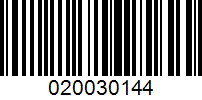 Barcode for 020030144