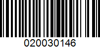 Barcode for 020030146