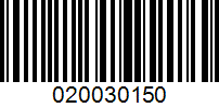 Barcode for 020030150