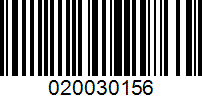 Barcode for 020030156