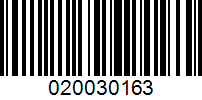 Barcode for 020030163