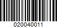 Barcode for 020040011