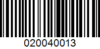 Barcode for 020040013