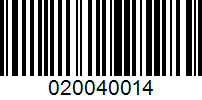 Barcode for 020040014