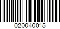 Barcode for 020040015