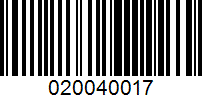 Barcode for 020040017