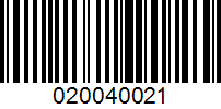 Barcode for 020040021