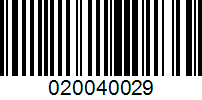 Barcode for 020040029