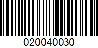 Barcode for 020040030