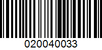 Barcode for 020040033