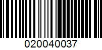 Barcode for 020040037