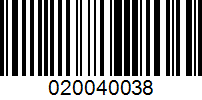 Barcode for 020040038