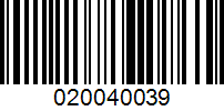 Barcode for 020040039