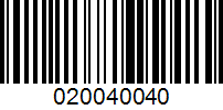 Barcode for 020040040