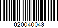 Barcode for 020040043