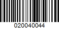 Barcode for 020040044