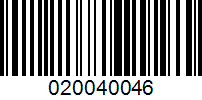 Barcode for 020040046