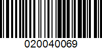 Barcode for 020040069