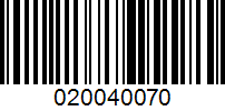 Barcode for 020040070