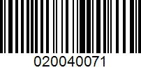 Barcode for 020040071