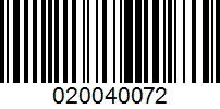 Barcode for 020040072