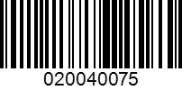 Barcode for 020040075