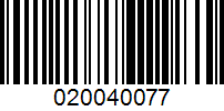 Barcode for 020040077