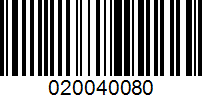 Barcode for 020040080