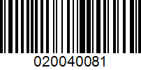 Barcode for 020040081