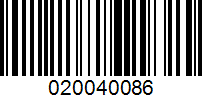 Barcode for 020040086