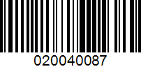 Barcode for 020040087