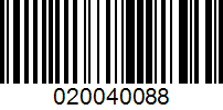 Barcode for 020040088