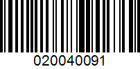 Barcode for 020040091